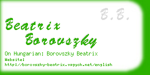 beatrix borovszky business card